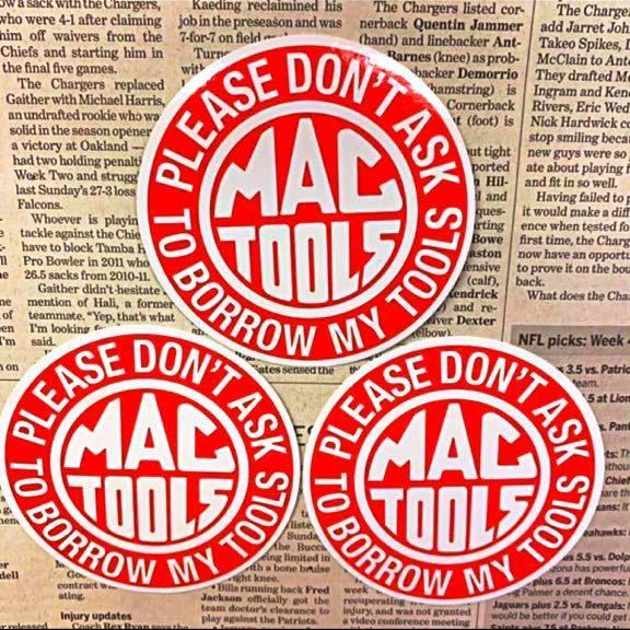 【ステッカー3枚セット MAC TOOLS マックツールズ】ラウンド アメリカン雑貨 防水 車 バイク シール アドバタイジング カーアクセサリー_画像1