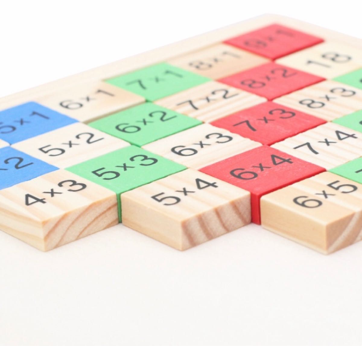 九九パズル　ブロック　カラフル　木製　知育玩具　算数　計算　九九　小学生