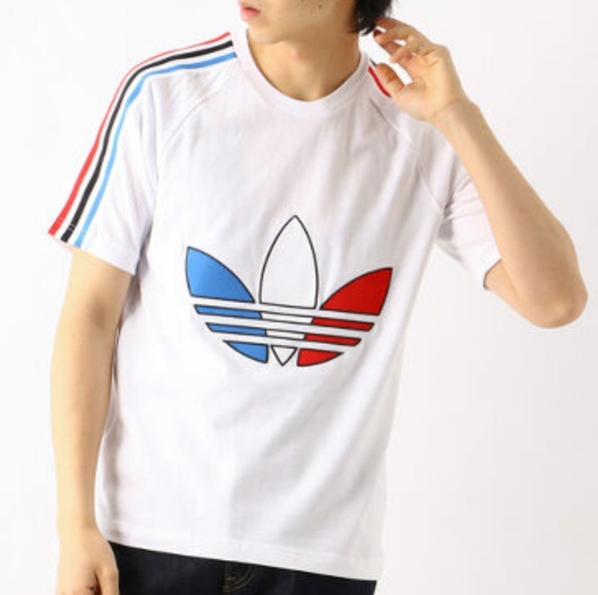 新品/未使用/正規品【アディダス トリコロールTシャツ M 白ホワイト】横浜マリノスadidasオリジナルス/プラシャツ半袖シャツtricolフランス