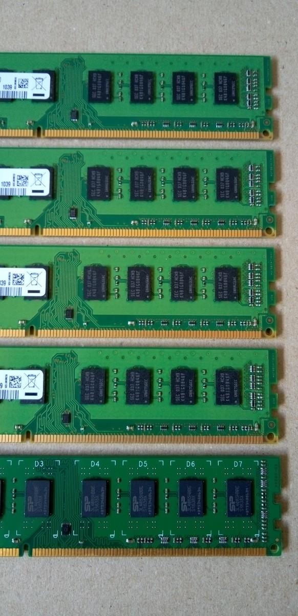 PCメモリー デスクトップ用／DDR3 1600(CL11)8GB PC3 4GB 2GB 10600U 12800U／SAMSUNG SP elixir SKhynix／中古未チェック品の計10枚セットの画像4