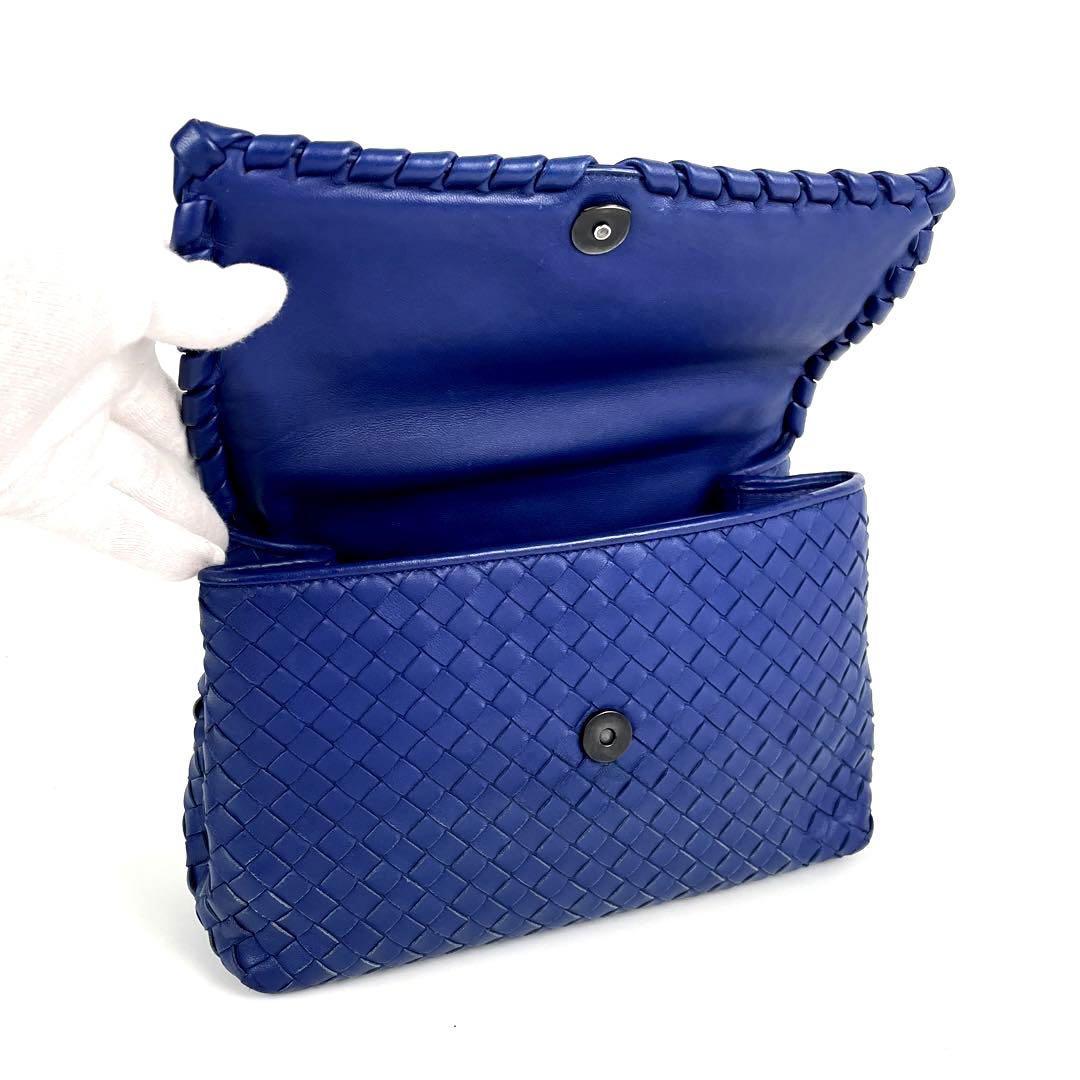 値下げ】 VENETA 極美品□BOTTEGA ボッテガヴェネタ ブルー レザー