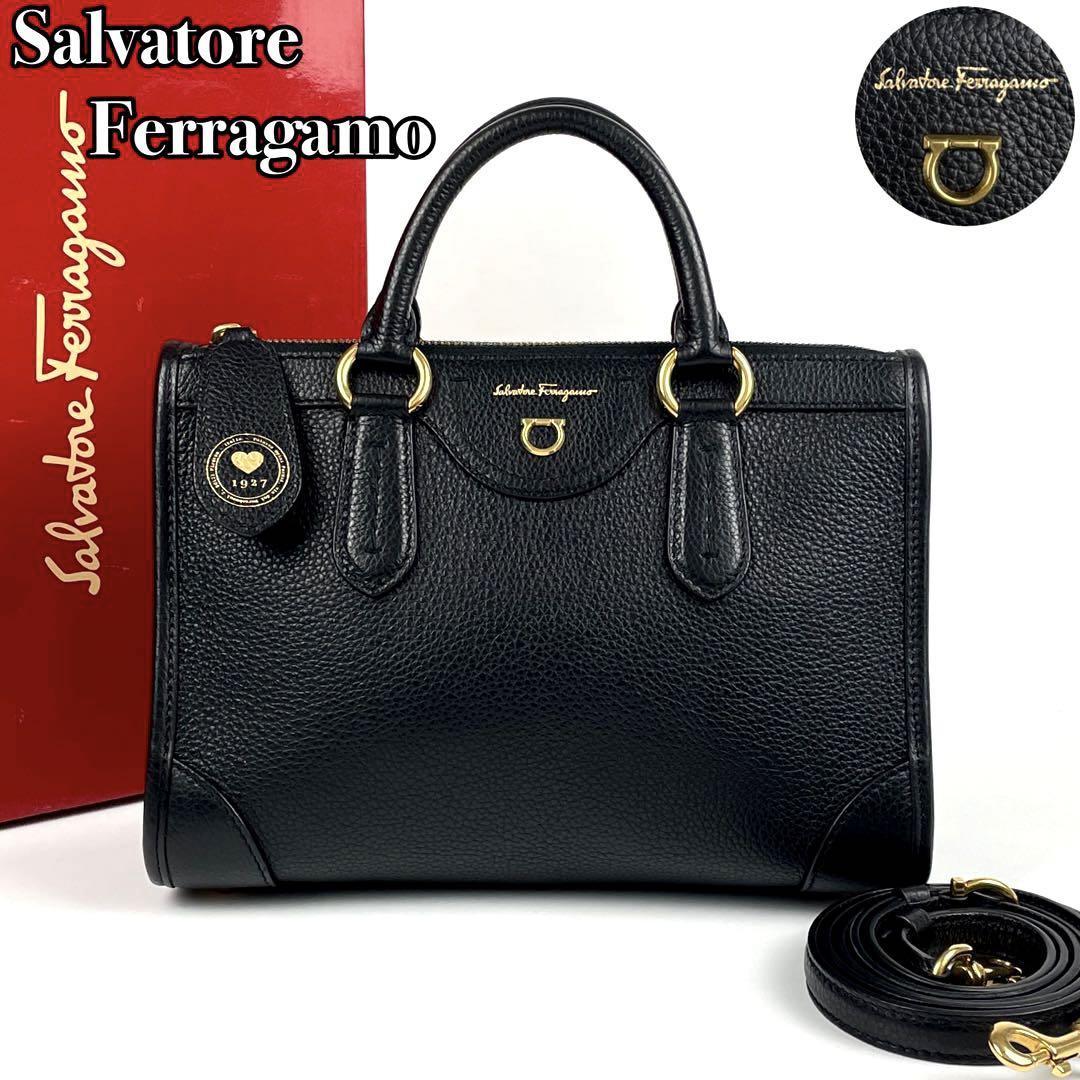 極美品 Salvatore Ferragamo フェラガモ ガンチーニ ハンドバッグ 2way