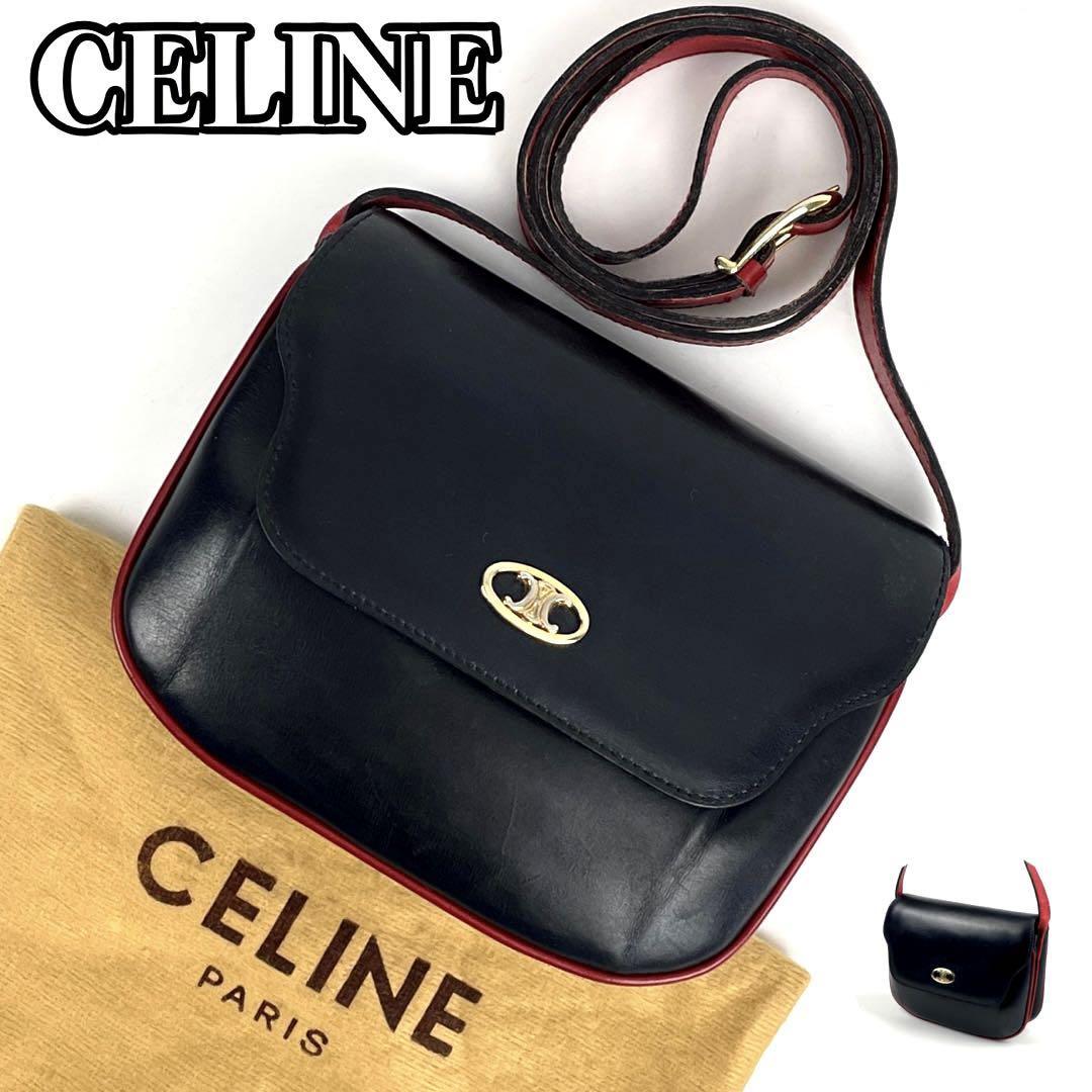 美品 CELINE セリーヌ ショルダーバッグ トリオンフ マカダム ブラゾン