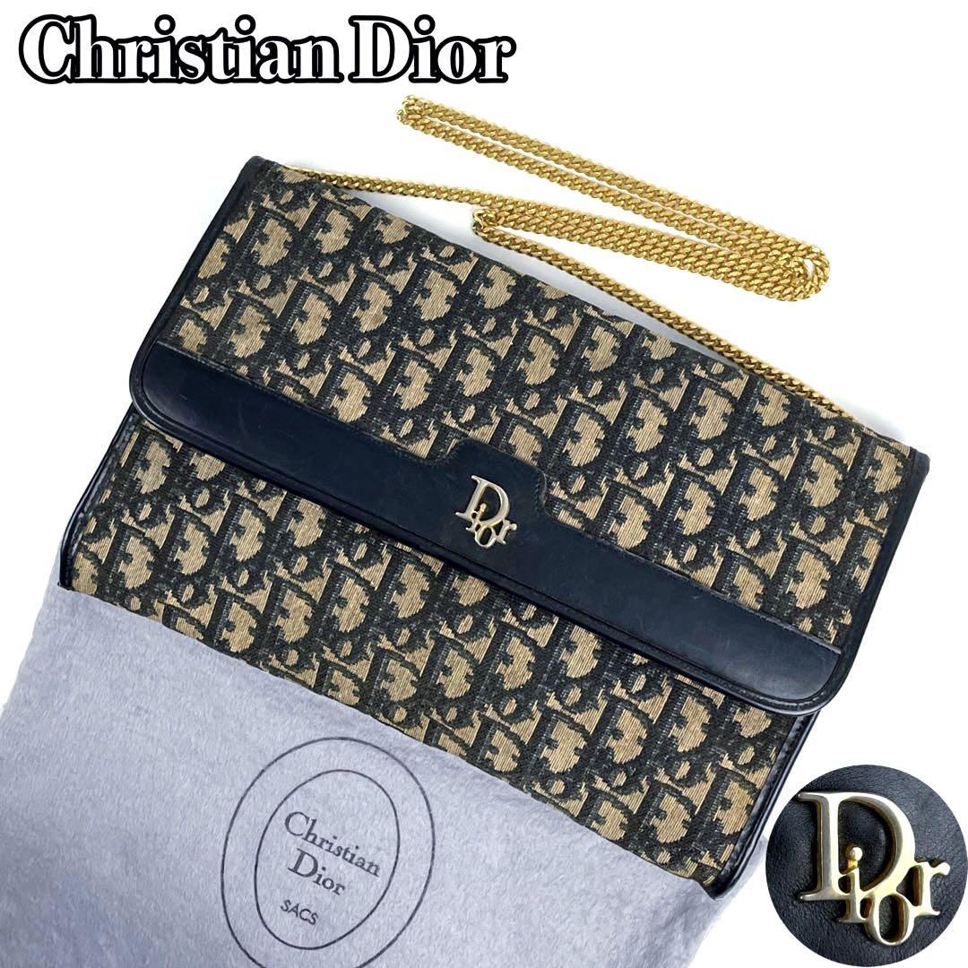 Dior カードケース オブリーク トロッター キャンバス レザー 黒 ロゴ金具-