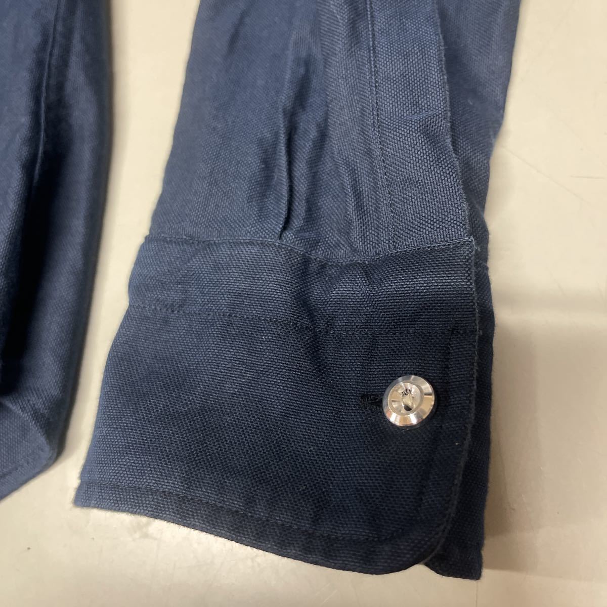 junhashimoto ジュンハシモト ボタンダウンシャツ 長袖シャツ ネイビー 紺色 日本製 MADE IN JAPAN サイズ3 トップス メンズ_画像4