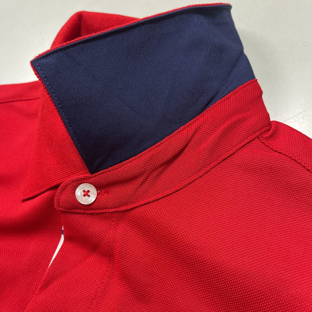 Munsingwear マンシングウェア 半袖シャツ ポロシャツ サイズL レッド 赤 メンズ トップス 日本製 MADE IN JAPAN デサント ゴルフ golfの画像10