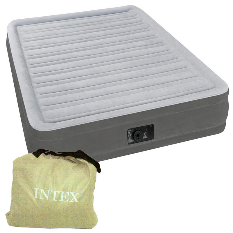 インテックス INTEX エアーベッド ダブルサイズ 国内正規品 電動式 191×137×33cm エアベッド AP619J グレー エアーマット _画像1