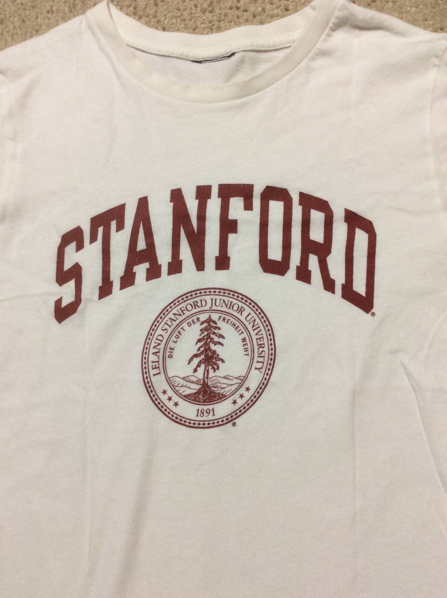 半袖 Tシャツ　スタンフォード大学 Stanford University 白色 エンジ色ロゴ_画像3