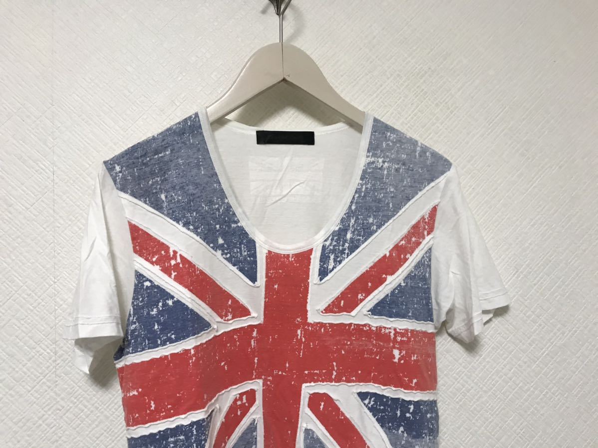 本物カスタムカルチャーCUSTOMCULTUREコットンユニオンジャック国旗半袖Tシャツメンズサーフアメカジミリタリーワークモード白ホワイトS_画像2