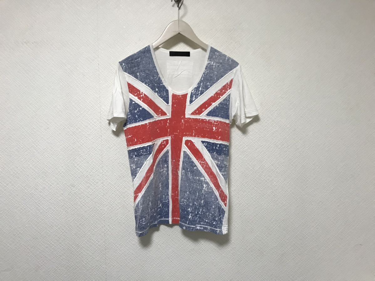 本物カスタムカルチャーCUSTOMCULTUREコットンユニオンジャック国旗半袖Tシャツメンズサーフアメカジミリタリーワークモード白ホワイトS_画像1