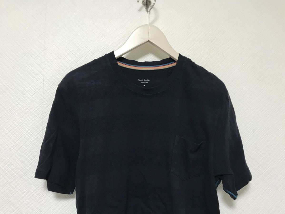 本物ポールスミスPaulSmithコットン半袖Tシャツメンズサーフアメカジミリタリーワークビジネススーツ紺ネイビーM