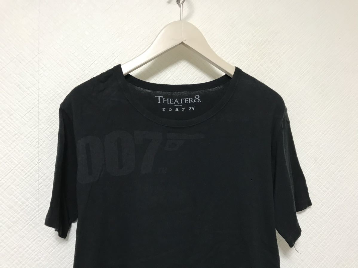 本物ロアーroar シアターエイトTHEATER8. 007コットンプリント半袖Tシャツメンズサーフアメカジビジネス黒ブラック1S日本製_画像2