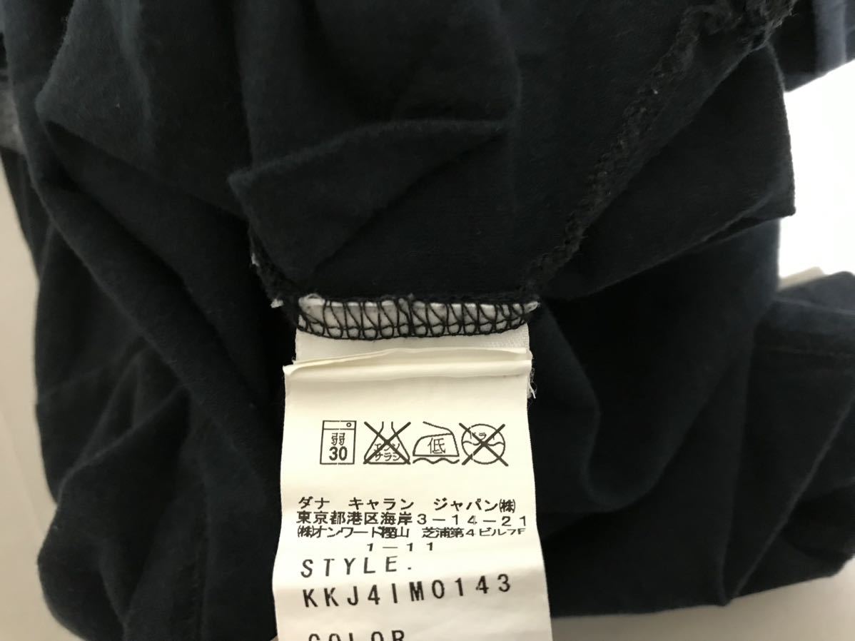 本物ダナキャランニューヨークDKNY JEANSコットンロゴプリント半袖Tシャツメンズサーフアメカジビジネス黒ブラックグレーM