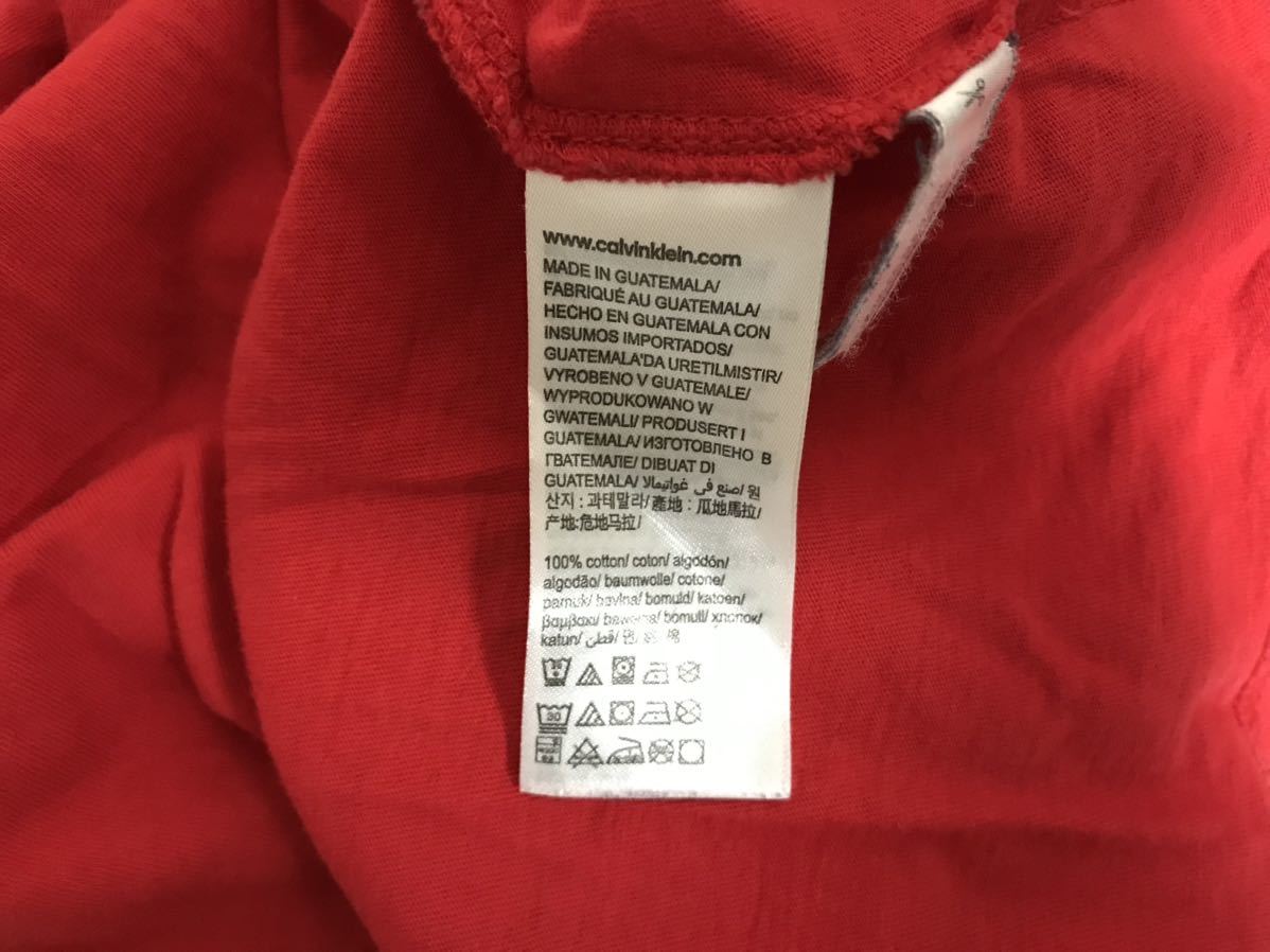 本物カルバンクラインジーンズCalvinKleinJEANSコットンロゴプリント半袖TシャツメンズサーフアメカジミリタリービジネススーツゴルフM赤_画像5