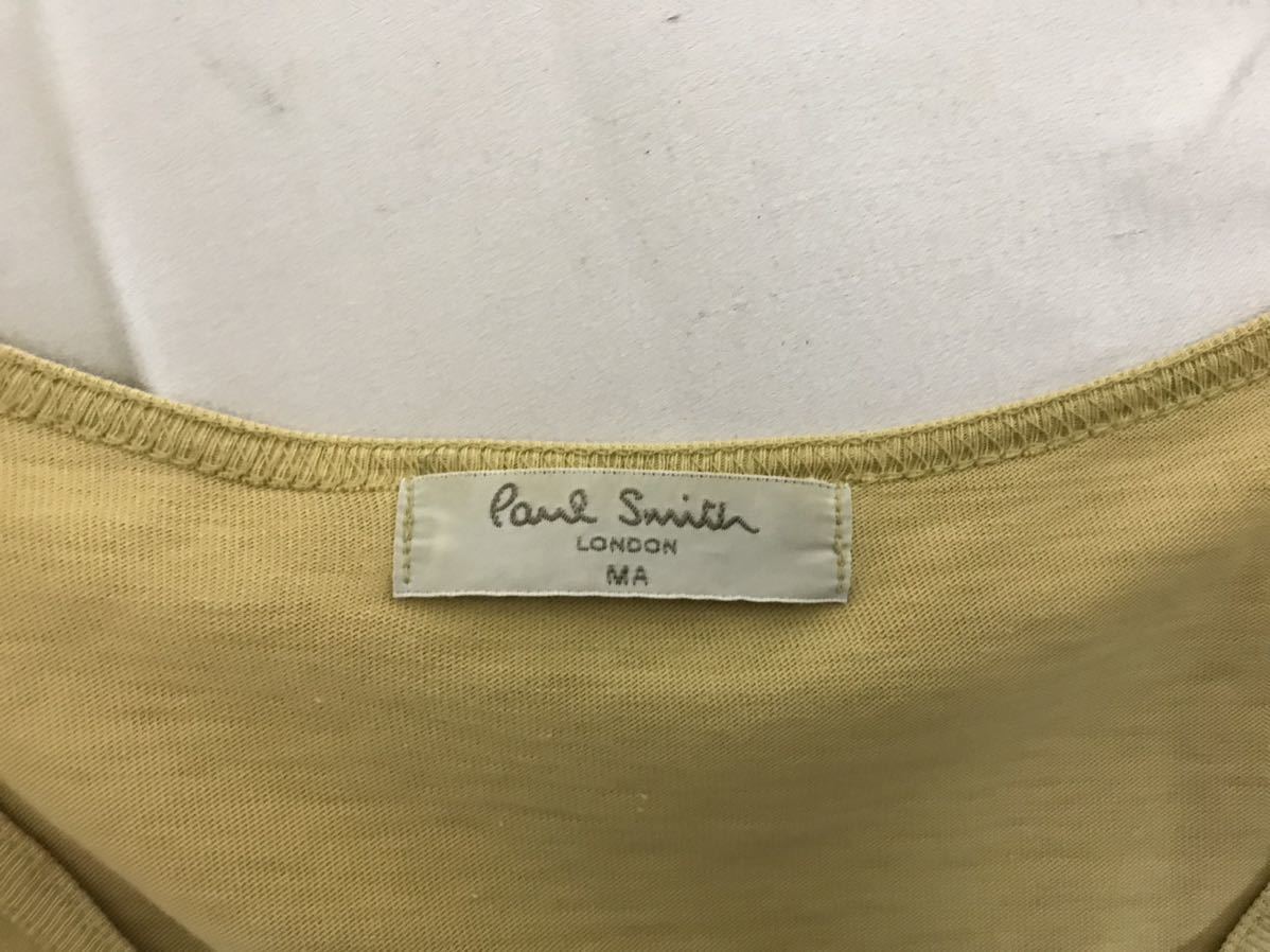 本物ポールスミスロンドンPaulSmith LONDONコットンVネック半袖TシャツメンズサーフアメカジミリタリーM日本製グリーン緑