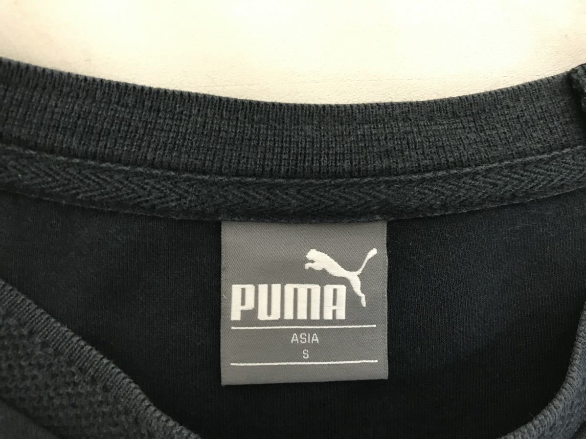  подлинный товар Puma PUMA Logo нашивка толстый футболка с длинным рукавом long T мужской Surf милитари Work American Casual деловой костюм S чёрный черный 