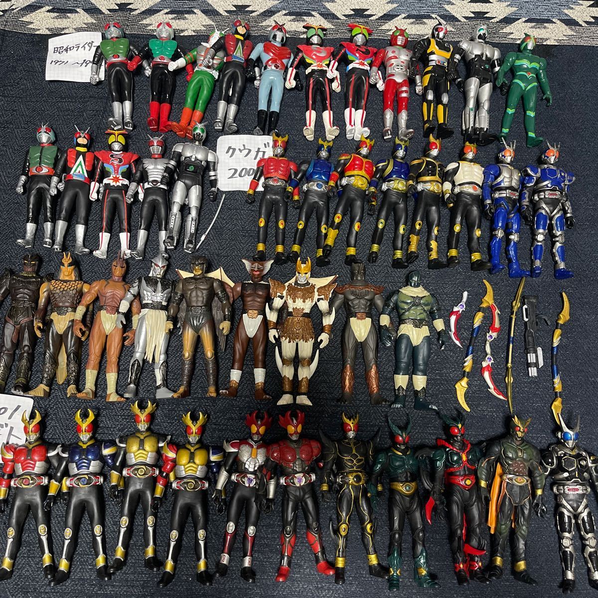 貴重 仮面ライダー ソフビフィギュア 257種 超大量 セット 付属品 昭和ライダーから ゼロワン セイバー まで BANDAI バンダイ_画像1