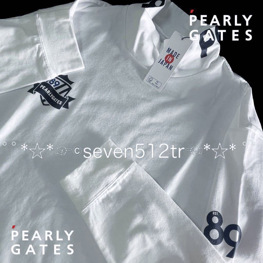本物新品38617146 PEARLY GATESパーリーゲイツ/6(サイズLL)超人気 ネックロゴ入りハイネック長袖シャツ 日本製 これからの季節に！