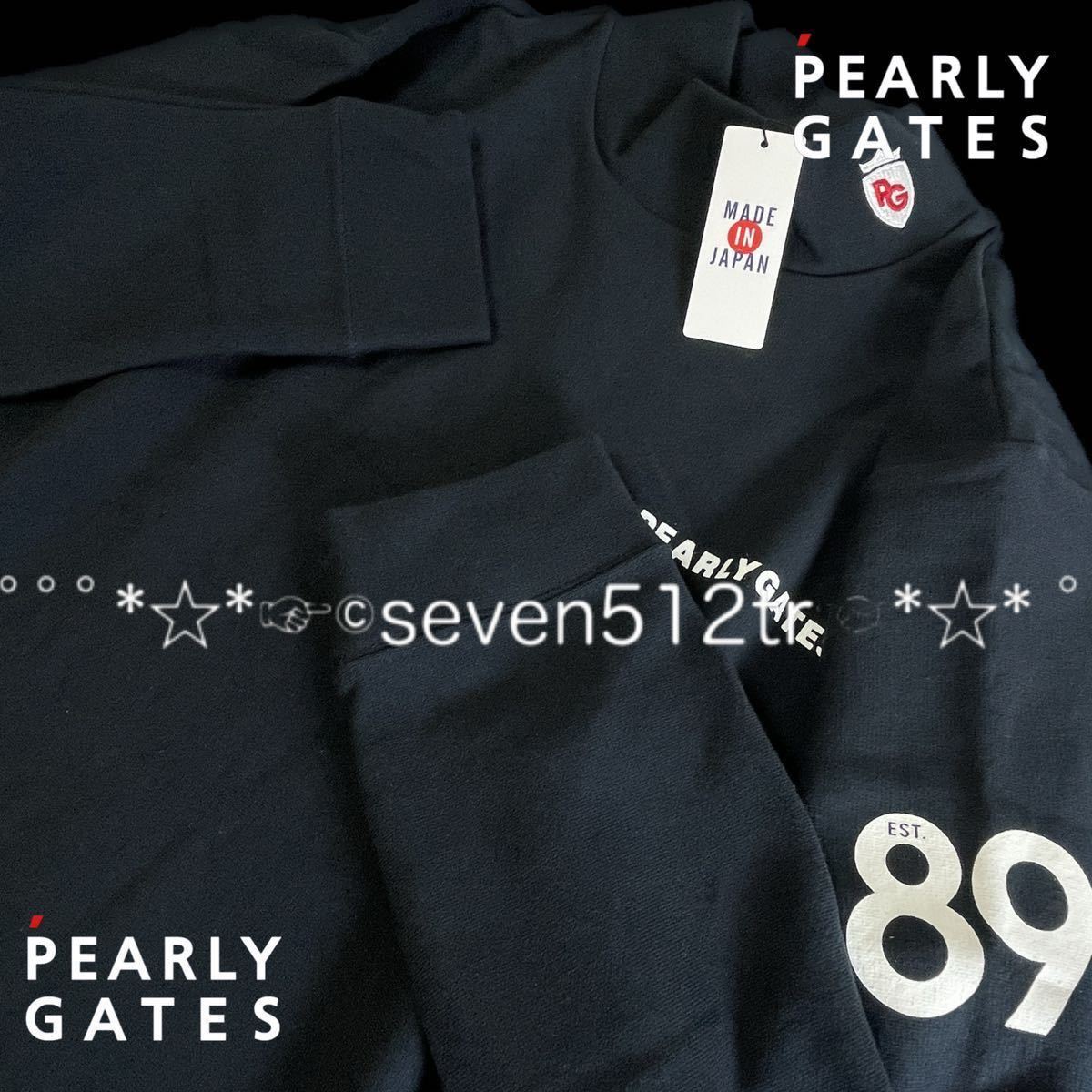 本物新品38384135 PEARLY GATESパーリーゲイツ/5(サイズL)超人気 ストレッチガーゼ裏起毛ハイネック長袖シャツ 日本製 これからの季節に！