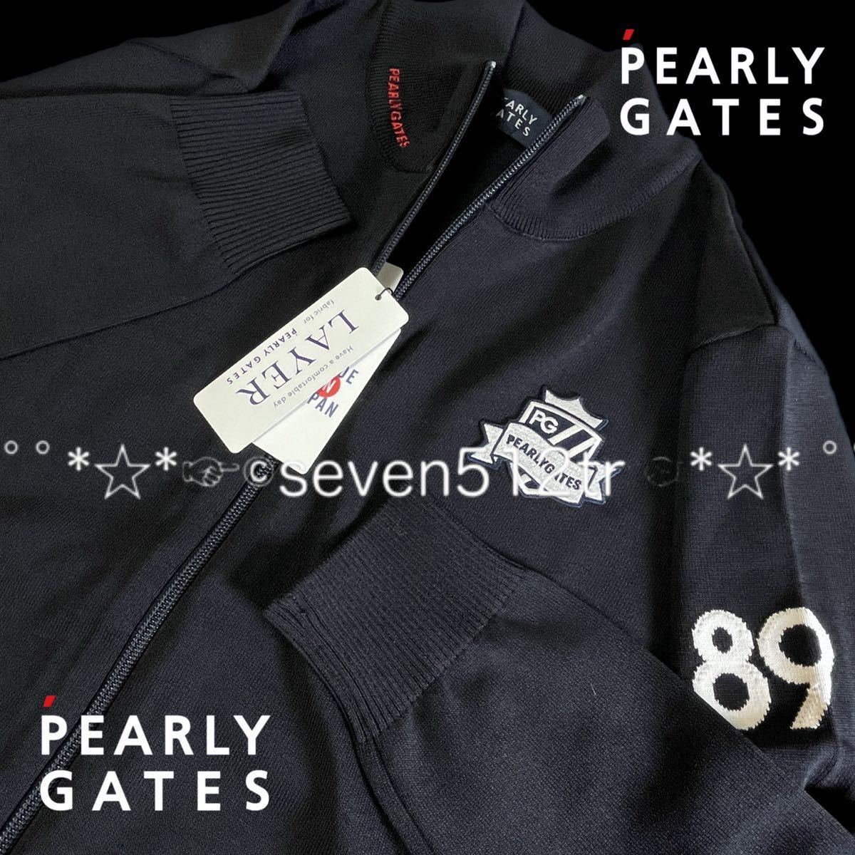 本物新品 38747235 PEARLY GATESパーリーゲイツ/5(サイズL)超人気コットンビーム ロゴフルジップニットジャケット 凄くカッコイイ！日本製