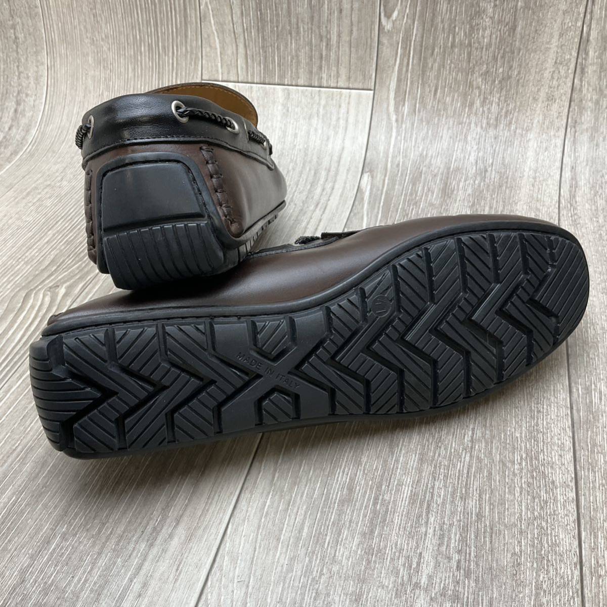 Orobianco◆ドライビングシューズ◆サイズ41(25.5cm)◆ダークブラウン/ブラック◆オロビアンコ紳士革靴イタリア製デッキシューズローファー