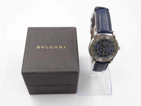 【正規品】13734B 1円 BVLGARI ブルガリ ST35S ソロテンポ デイト ブルー文字盤 メンズ QZ 時計 ケース35mm_画像7