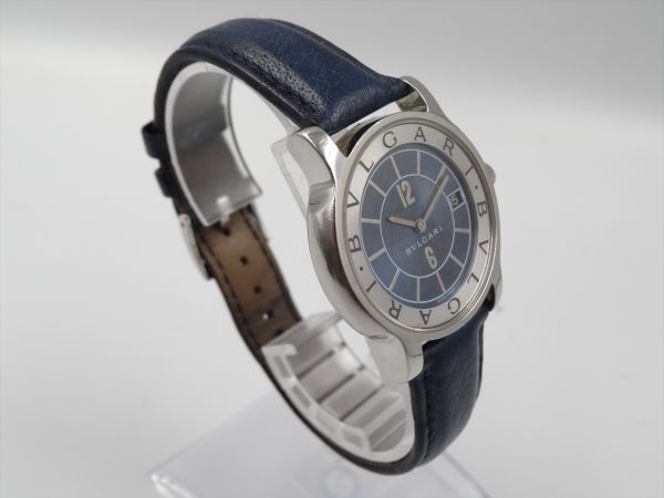 【正規品】13734B 1円 BVLGARI ブルガリ ST35S ソロテンポ デイト ブルー文字盤 メンズ QZ 時計 ケース35mm_画像3