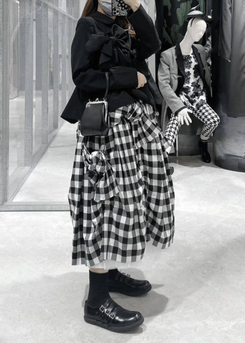 AD2021 コムデギャルソン COMME des GARCONSリボン装飾 ギンガム AD2021 コムデギャルソン COMME des GARCONSリボン装飾 ギンガム