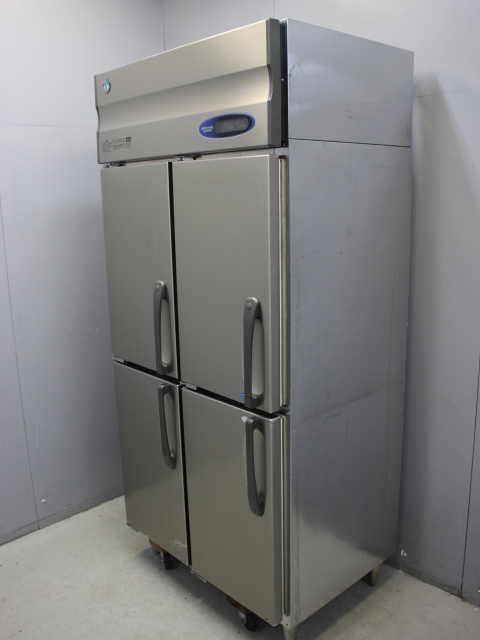 中古品 ホシザキ 縦型４枚扉冷凍冷蔵庫 HRF-90ZFT3 業務用 冷凍庫 冷蔵庫 4ドア 3相200V 動力 ステンレス 食材 料理 保冷 保管 88001