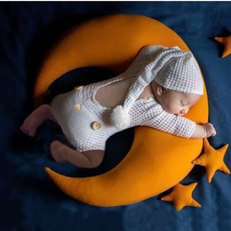 b-952 新生児写真 ニューボーンフォト 赤ちゃん ベビー ロンパース 帽子 2点セット ボディスーツ キャップ 撮影小道具
