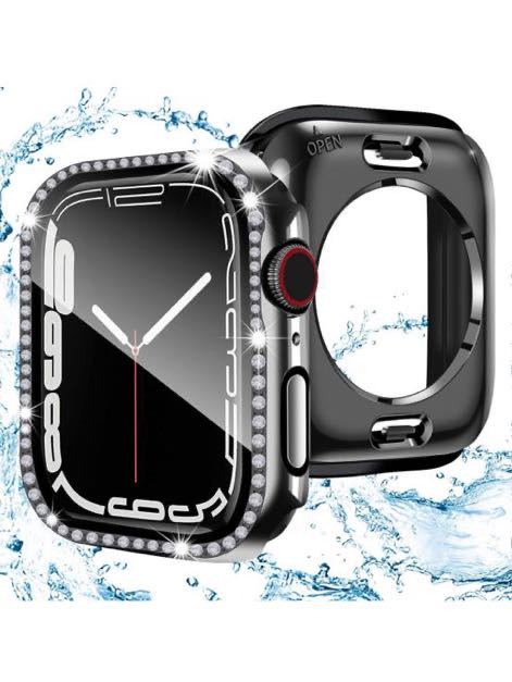 b-974 ANYOI Apple Watch 用ケース 44mm 防水ケース 光沢 ラインストーン一体型360ど度 Apple Watch SE2/SE/6/5/4 44mm_画像1