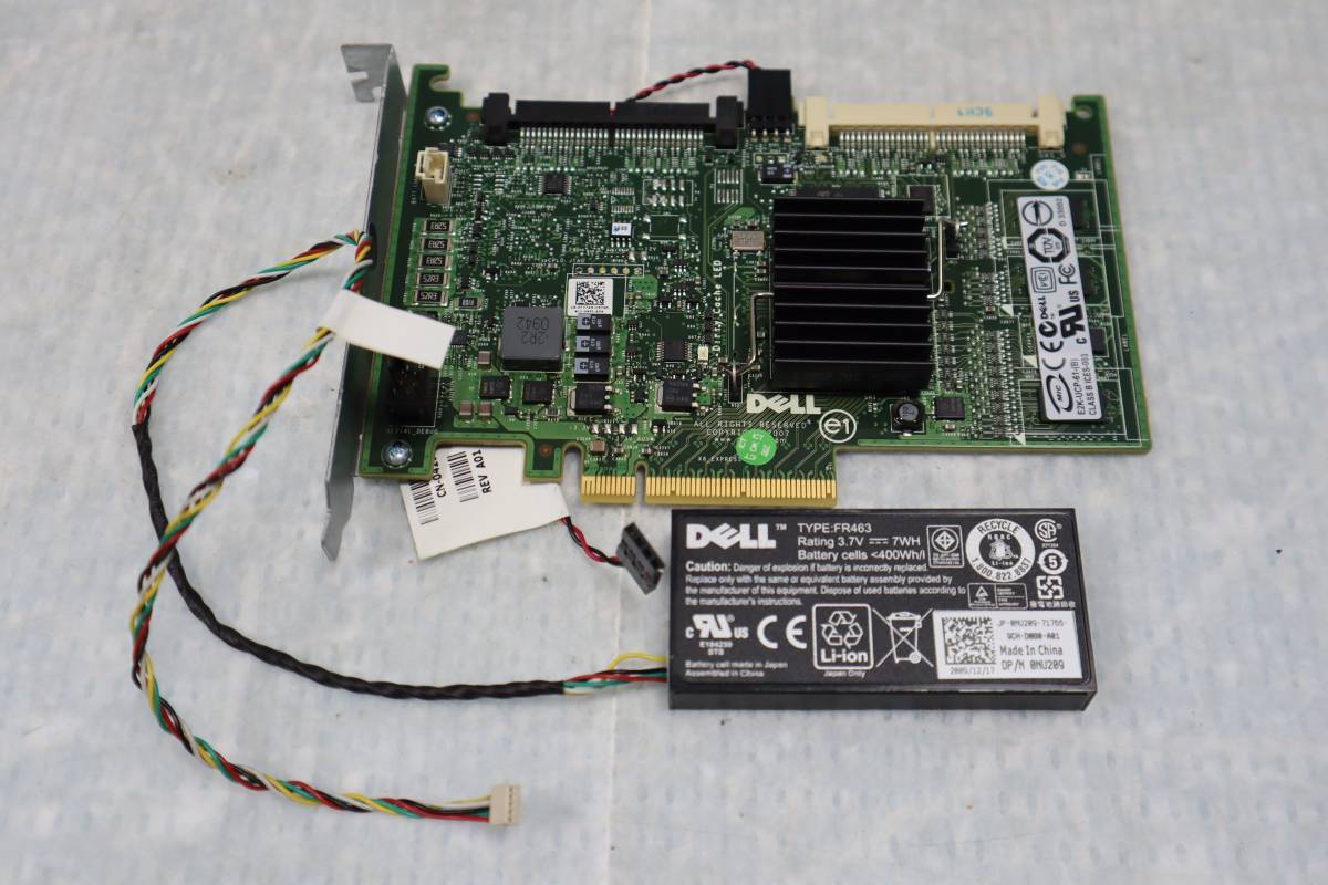 CB5662 ★ L Dell PERC6/i PCI Express SAS Raid Controller Card PowerEdge R905 T774H 0T774H ★_画像1