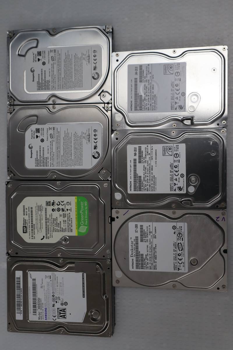 CB9793 T L【７個・動作確認済】ハードディスク HDD HITACHI・SEAGATE・WESTERN　DIGITAL/SAMSUNG HDP725025GLA380 HDD 500GB/320GB/256GB