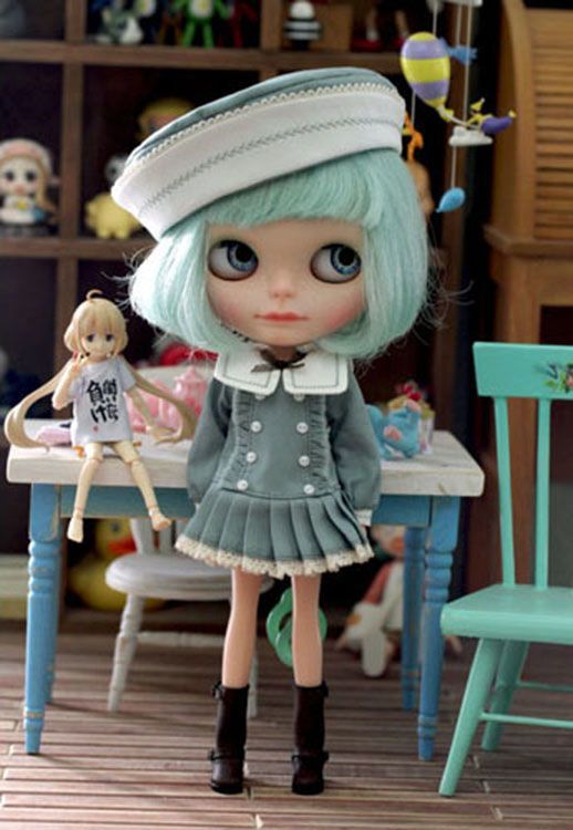 bl092[Blythe custom детали ] Blythe для, симпатичный вода . san костюм 2 позиций комплект [ Classic голубой. One-piece ]*