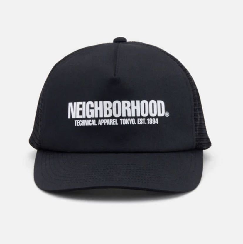 NEIGHBORHOOD 2023SS LOGO PRINT MESH CAP BLACK ネイバーフッド　メッシュキャップ ブラック　黒