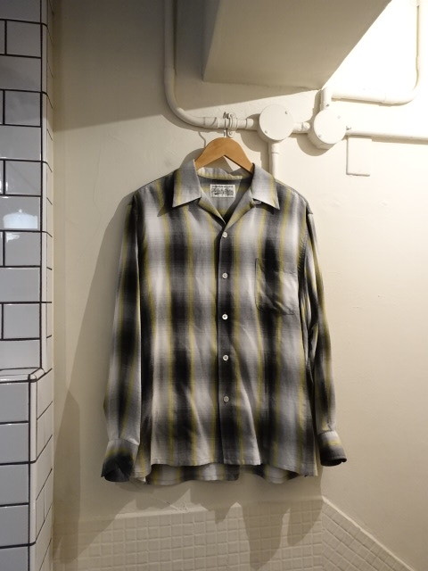  Wacko Maria on blur rayon shirt check size M beautiful goods 