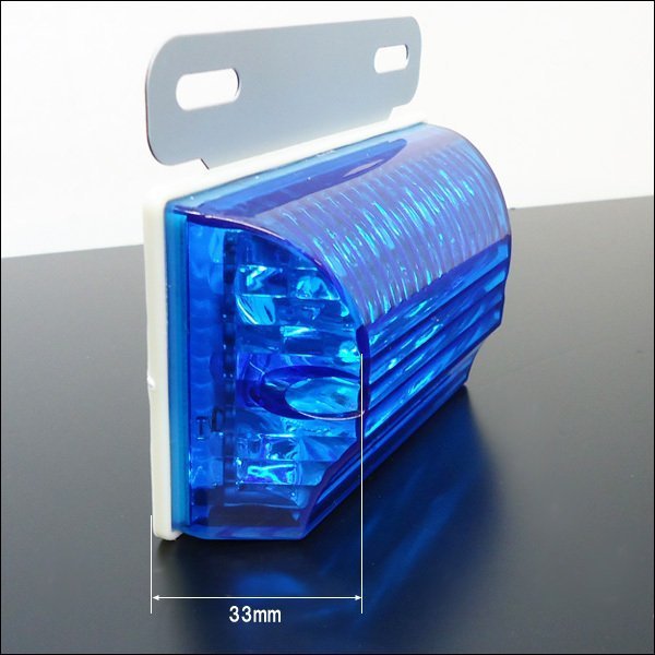 LEDサイドマーカー [10個組] 24V車用 角型 ステー ダウンライト付き ブルー + ホワイト(2) /21ш_画像5