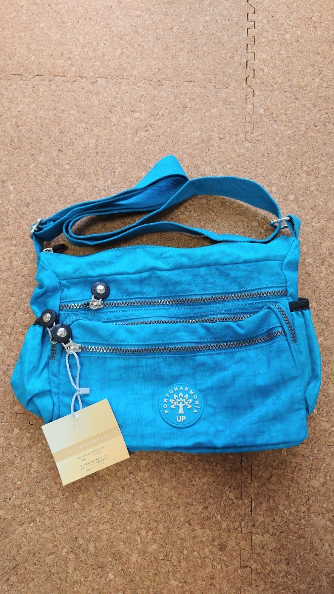  shoulder bag nylon turquoise blue water-repellent bag travel walk travel man and woman use 