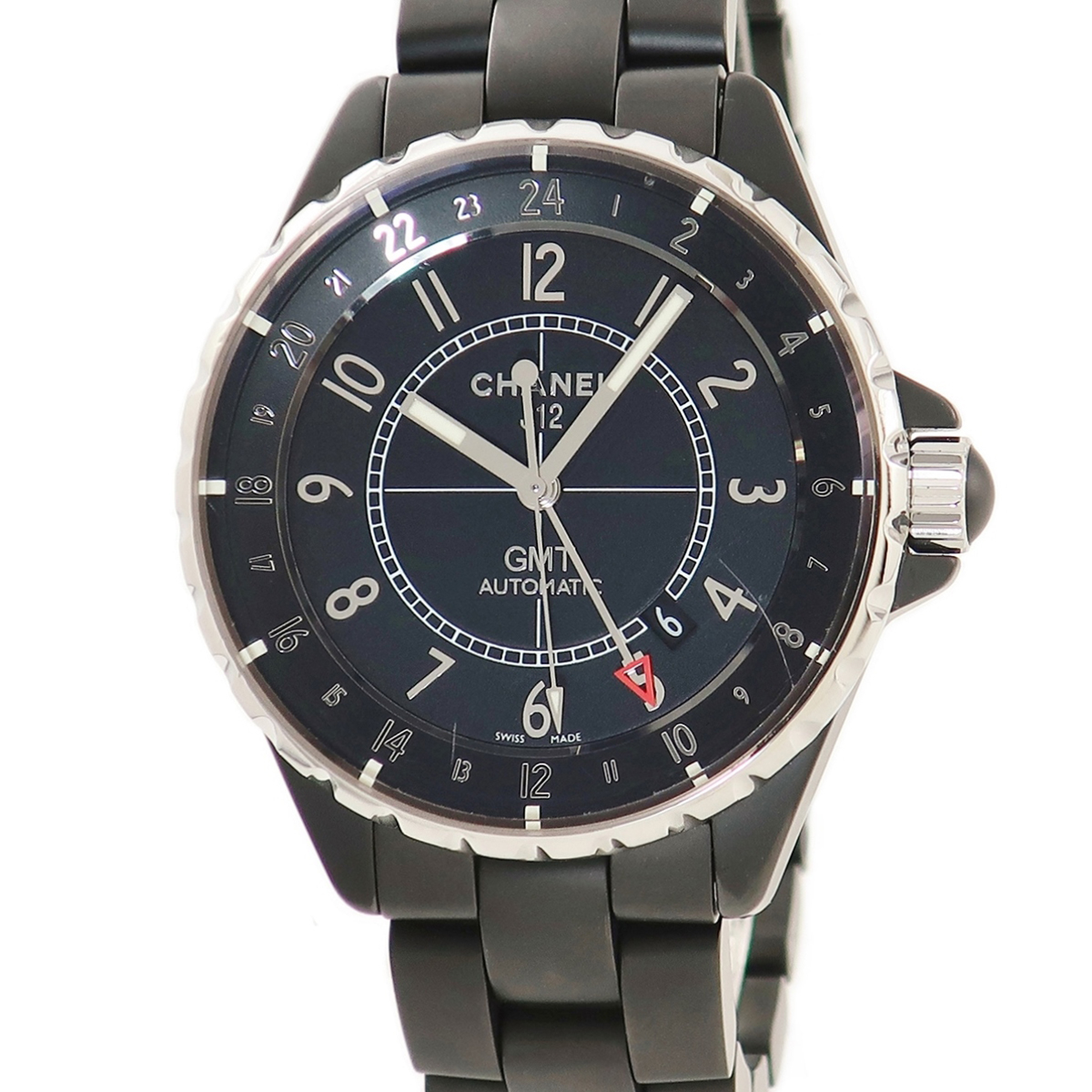 【3年保証】 シャネル J12 GMT H3101 マット黒セラミック アラビア 自動巻き メンズ 腕時計