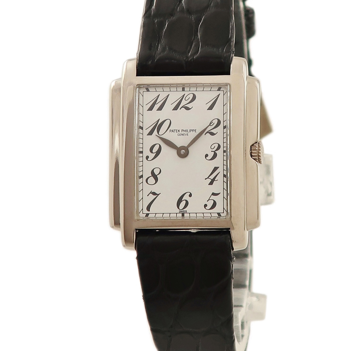 [3 year guarantee ] Patek Philip Gondolo 4824G K18WG purity white Arabia rectangle quarts lady's wristwatch 