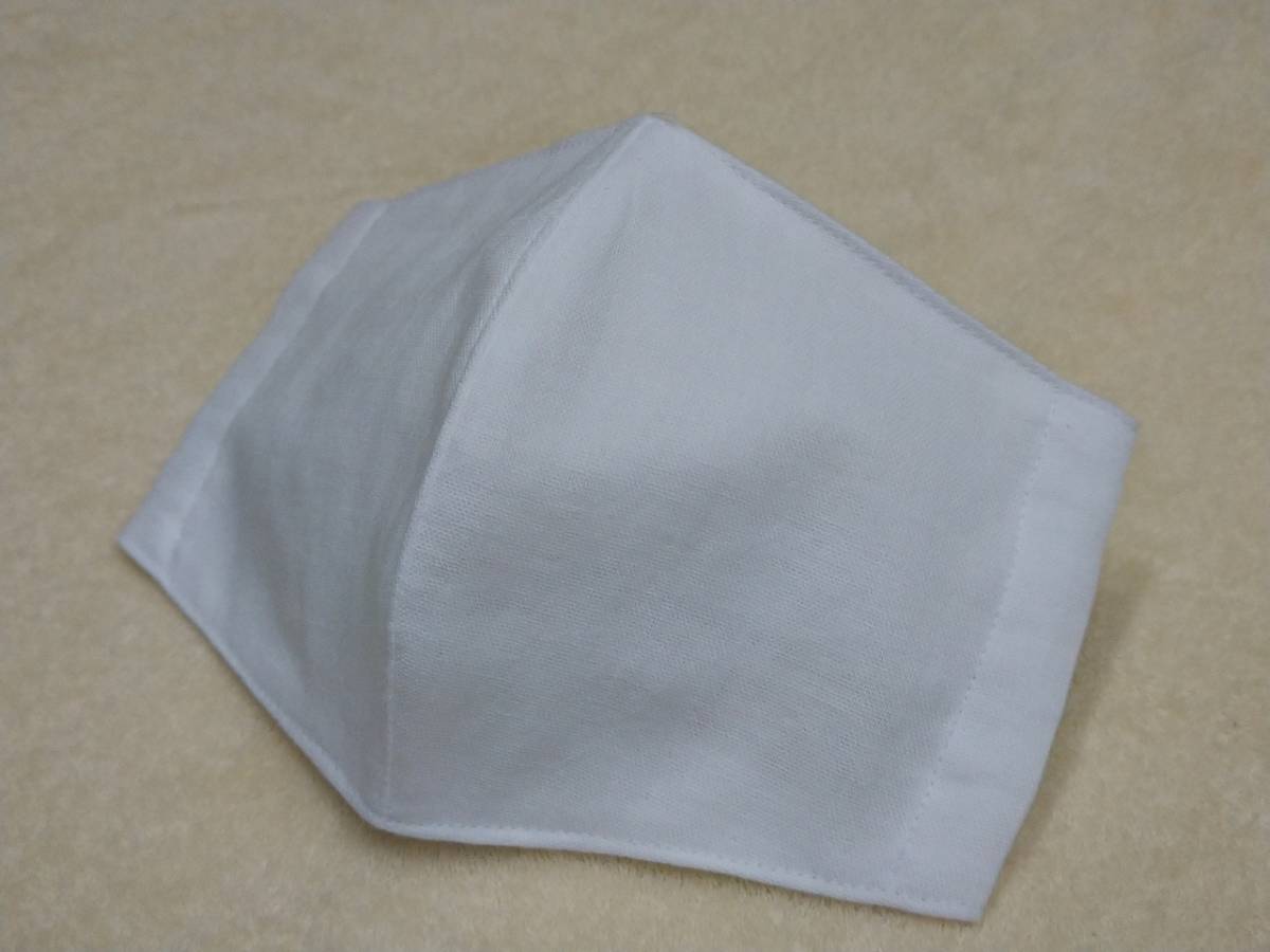 綿100％・ガーゼ立体マスク(B-010)白・Lサイズ　（1～9枚可能）_画像1