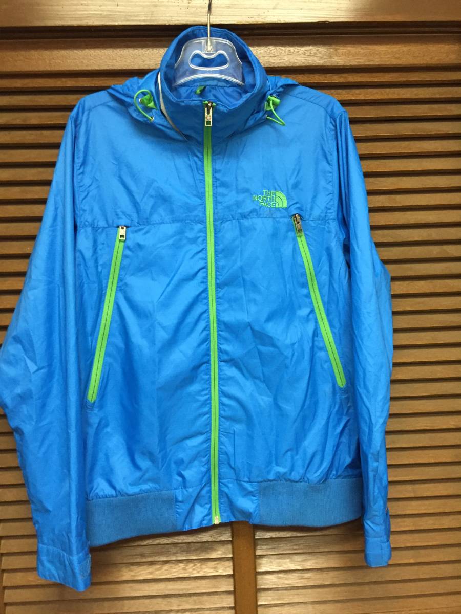 North face ナイロンジャケット 青 M USED アウトドア_画像1