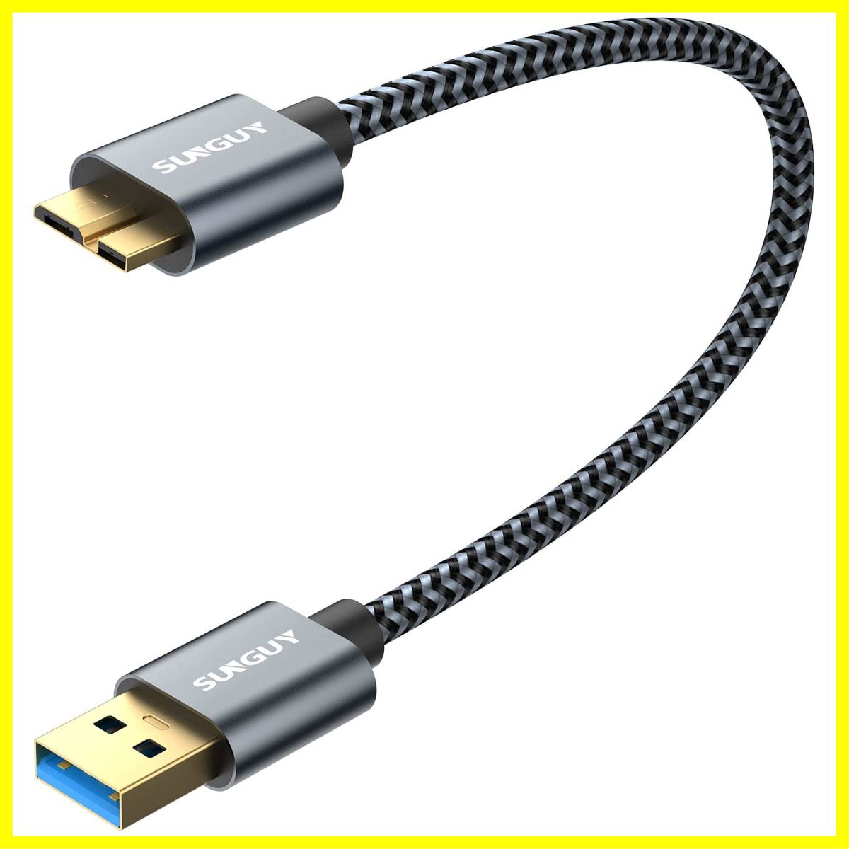 【在庫セール】SUNGUY USB3.0 ケーブル MicroB 0.3M タイプAオス - マイクロタイプBオス USBケーブル_画像1