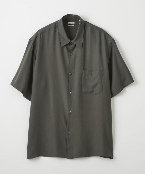 Steven Alan スティーブンアラン / CLLOS TWILL REGULAR COLLAR BOX SHORT SLEEVE SHIRT -LOOSE/シャツ オリーブ L_画像5