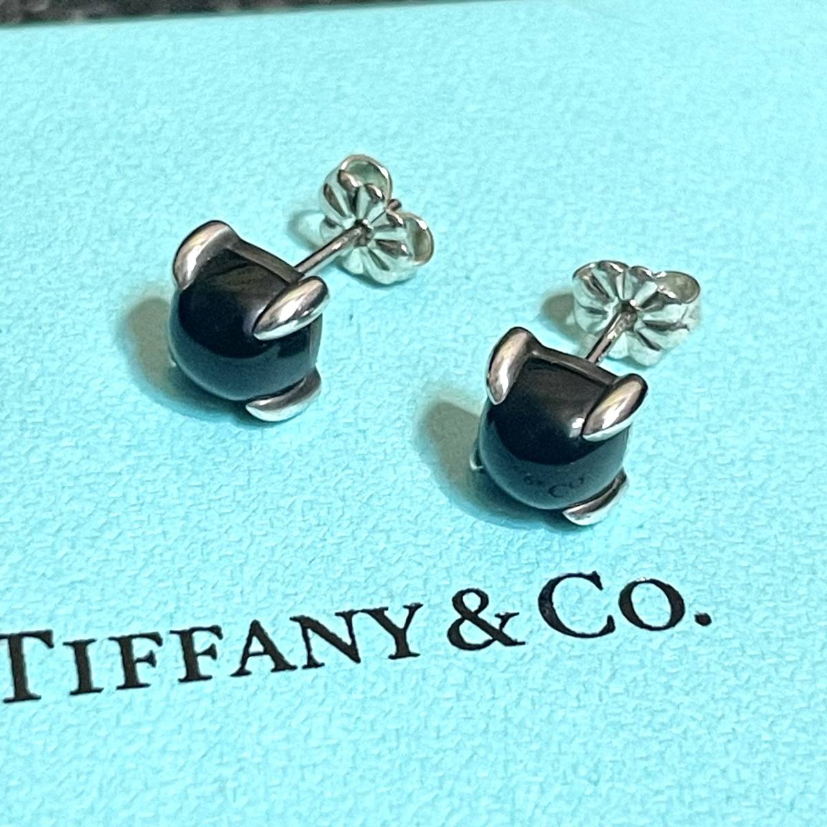 Tiffany ピアス オニキス シルバー 925 ティファニー レア_画像1