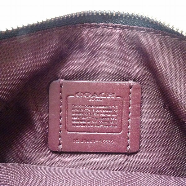 #anb Coach COACH pouch black leather studs Logo list let lady's [758855]