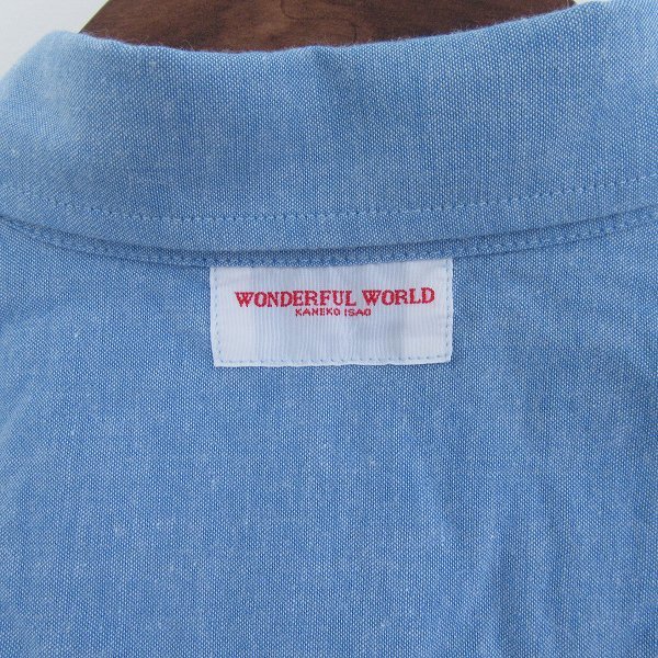 #apc ワンダフルワールド カネコイサオ WONDERFUL WORLD KANEKO ISAO シャツ ブラウス ボタンダウン 水色 うさぎ 刺繍 レディース [843101]_画像7