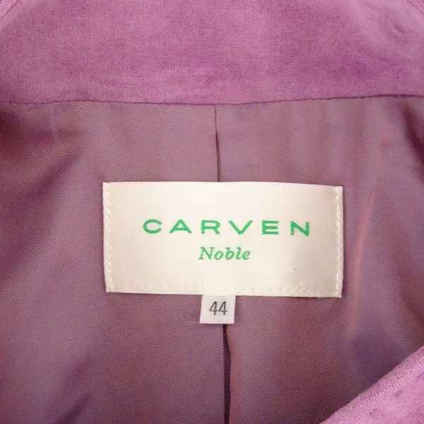 #wnc カルヴェン Carven Noble ジャケット 44 ピンク系 スエード調 パイル スタンドカラー ステッチ 大きいサイズ レディース [842514]_画像6