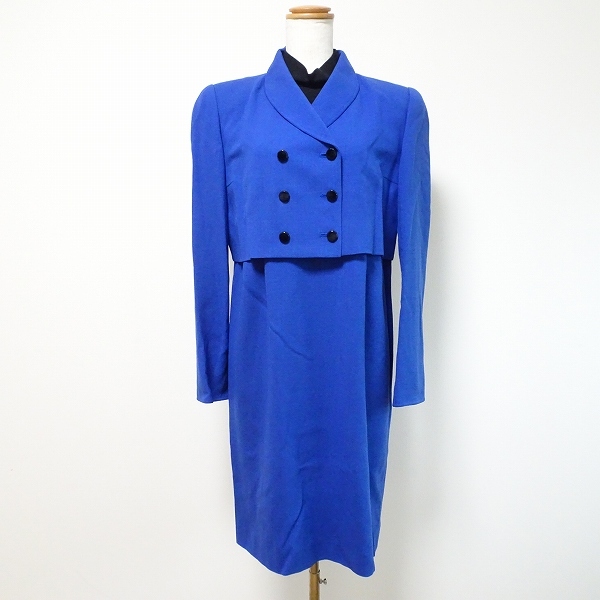 #anc mistake asidamissashida One-piece suit 7 blue black setup jacket double short high‐necked Mini lady's [842783]