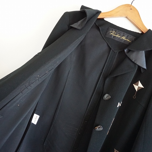 #anc ミズレイコ MS.REIKO ジャケット 13 黒 柄 フリル 刺繍 大きいサイズ レディース [832898]_画像4
